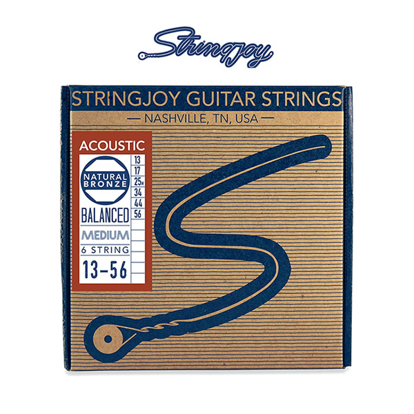 Stringjoy 어쿠스틱 기타 스트링 Acoustic Natural Bronze™   Medium Gauge 013-056 (SJ-NB1356)