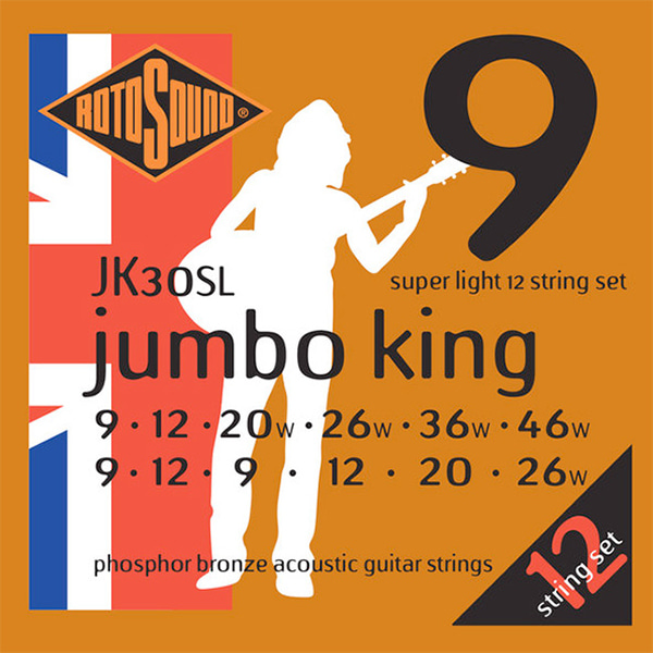 RotoSound Jumbo King Phosphor Bronze 12현 / 로토사운드 12현 통기타스트링 009-046 (JK30SL)
