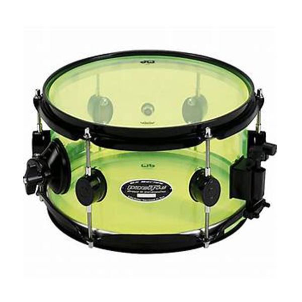 DW PDP Acrylic Snare Drum (Yellow/blue)
